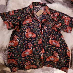 Print Fresh Queen Lotus Short Sleep Set with bag